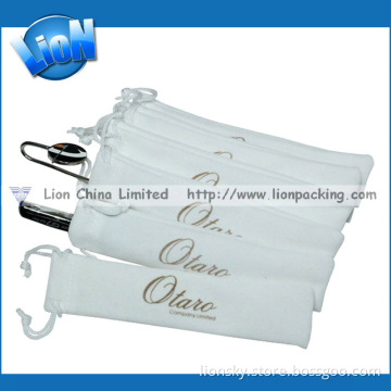 White Logo Personal Printed Velvet Pouch for Test Tube (E-038)